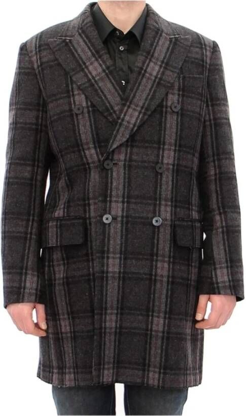 Dolce & Gabbana Pre-owned Gray Double Breasted Coat Jacket Grijs Heren