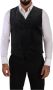Dolce & Gabbana Gray Velvet Cotton Slim Fit Waistcoat Vest Grijs Heren - Thumbnail 1