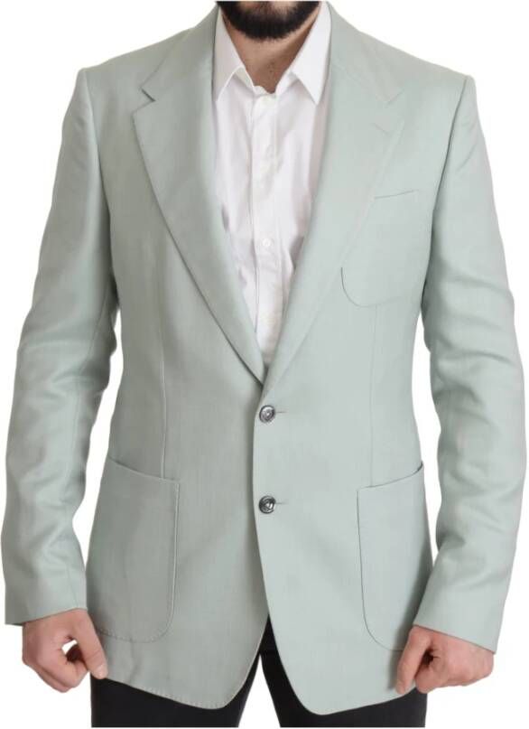 Dolce & Gabbana Green Cashmere Jacket Blazerjas Jacket Groen Heren