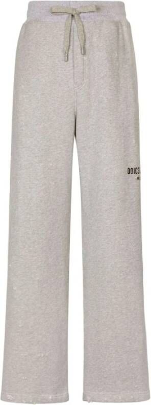 Dolce & Gabbana Grijze Sweatpants voor met Logo Print Gray