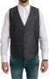 Dolce & Gabbana Gray Waistcoat Formal Stretch Wool Vest Grijs Heren - Thumbnail 1