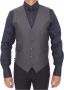 Dolce & Gabbana Grijze Gestreepte Single-Breasted Wollen Vest Gray Heren - Thumbnail 1
