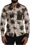Dolce & Gabbana Green Beige Floral Cotton Stretch Exclusive Shirt Meerkleurig Heren - Thumbnail 1