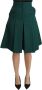 Dolce & Gabbana Groene Geplooide A-lijn Hoge Taille Katoenen Rok Green Dames - Thumbnail 1