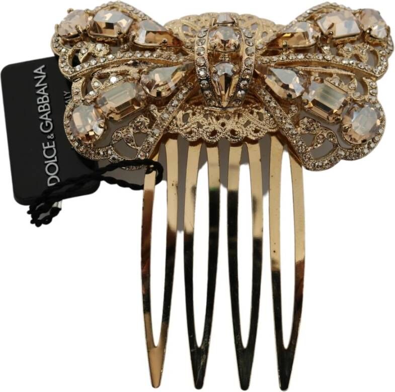 Dolce & Gabbana Gouden Kristallen Haarstok Kam Brown Dames