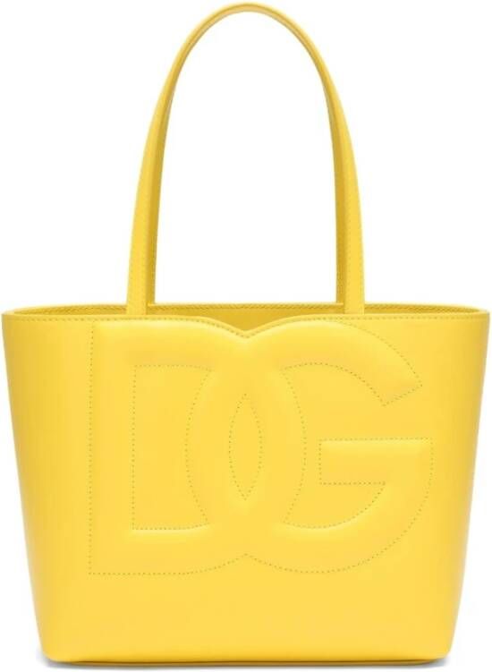 Dolce & Gabbana Trendy Shopping Vitello Liscio Handtas Yellow Dames