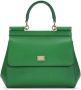 Dolce&Gabbana Satchels Small Sicily Bag Dauphine Leather in groen - Thumbnail 2