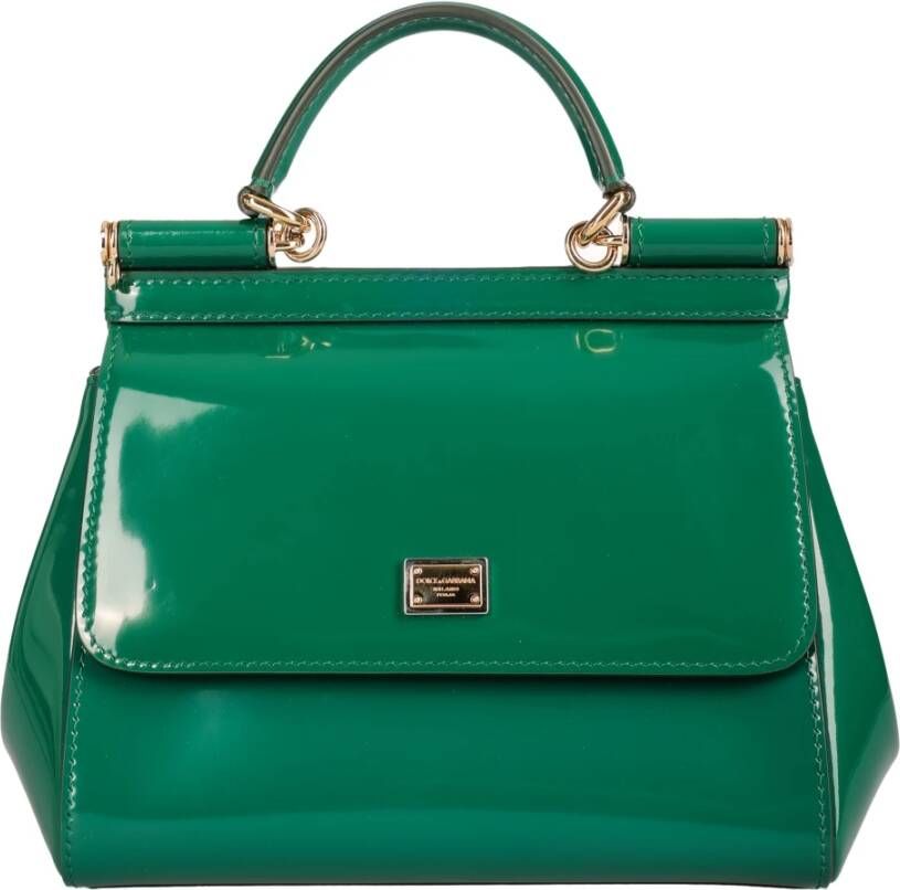 Dolce & Gabbana Leren Handtas Green Dames