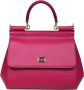 Dolce & Gabbana Fuchsia Leren Tas met Klep en Verstelbare Band Pink Dames - Thumbnail 1