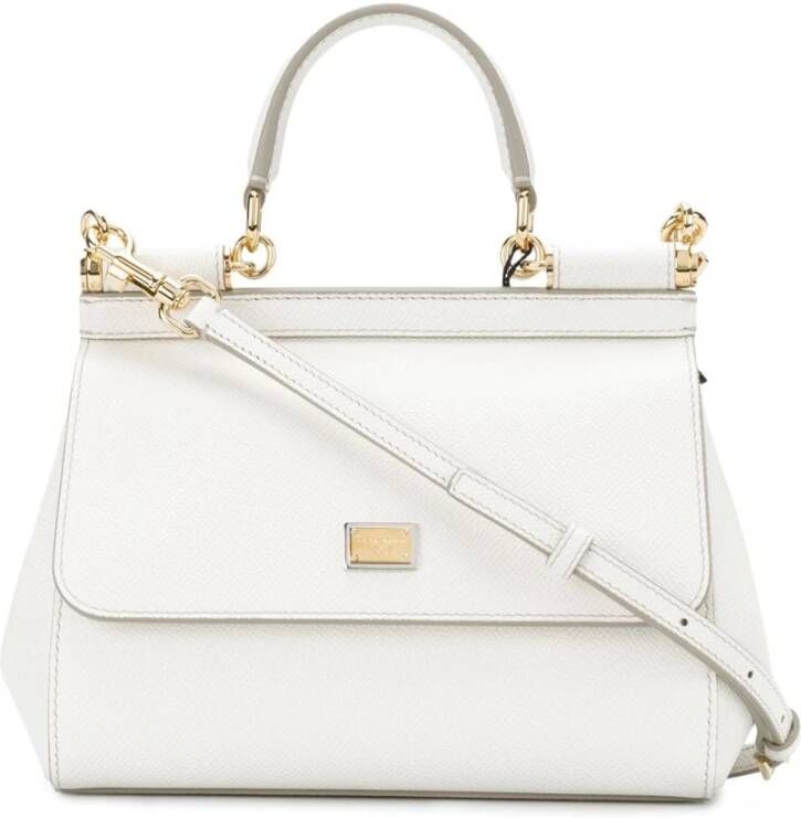 Dolce&Gabbana Crossbody bags Mini Bag Sicily Vitello Stampa Bianco in wit