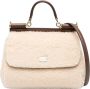 Dolce & Gabbana Medium Sicily Shearling Tote Tas Beige Dames - Thumbnail 5