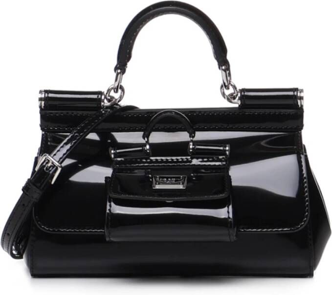 Dolce & Gabbana Zwarte Sicilië Tas Kleine Muntportemonnee Elegant Ontwerp Black Dames