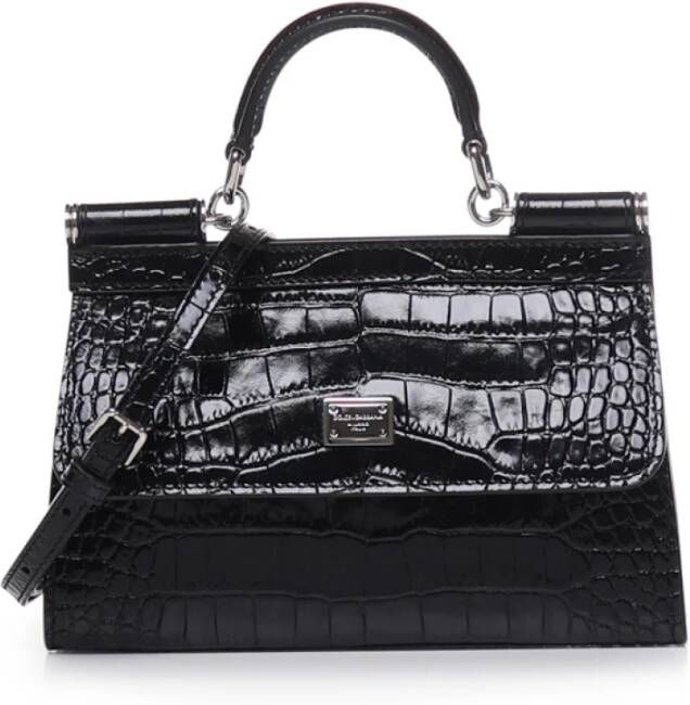 Dolce & Gabbana Omkeerbare tas met krokodillenprint Black Dames