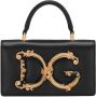 Dolce & Gabbana Zwarte Mini DG Girls Leren Tote Tas Black Dames - Thumbnail 1