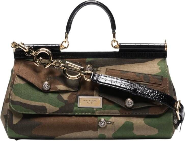 Dolce & Gabbana Groene Camouflage Tote Tas Green Dames