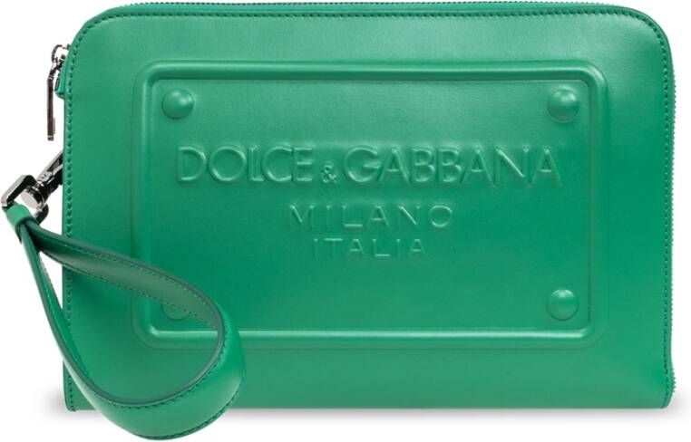 Dolce & Gabbana Handtas met logo Groen Heren