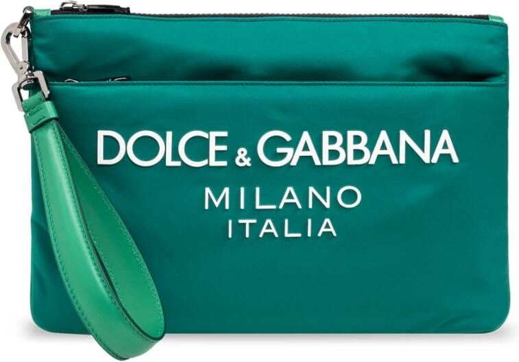 Dolce & Gabbana Handtas met logo Groen Unisex
