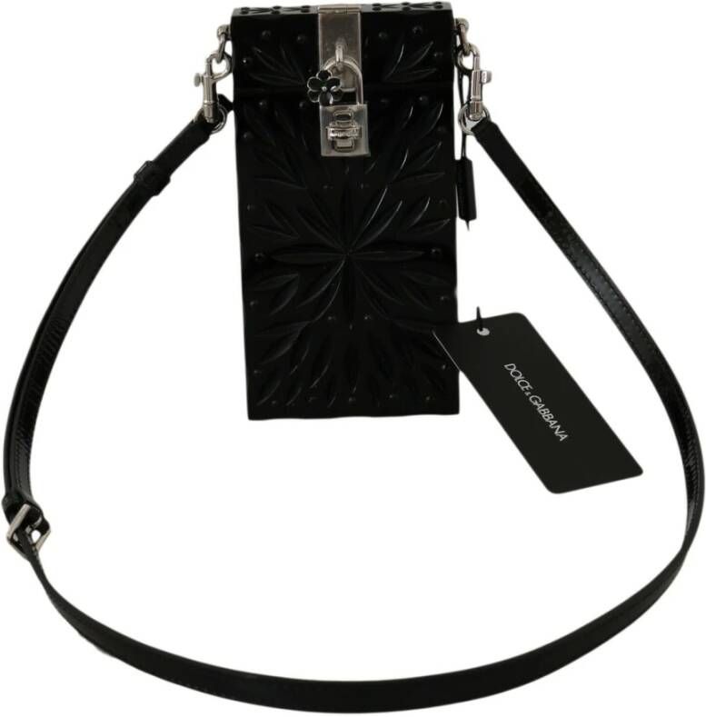 Dolce & Gabbana Zwarte Crystal Plexigl Cross Cigarette Case Holder Black Dames
