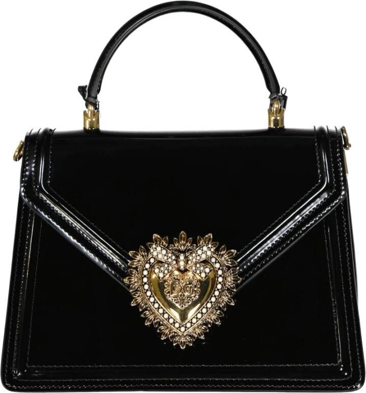 Dolce & Gabbana Devotion Leren Handtas Black Dames