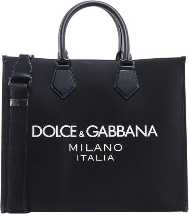 Dolce & Gabbana Zwarte nylon boodschappentas Black Heren