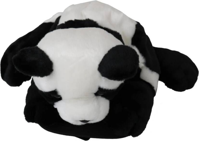 Dolce & Gabbana Zwarte en witte panda bont baseball pet Zwart Dames