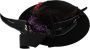Dolce & Gabbana Crystal Heart Feather Brooch Fedora Hat Black Dames - Thumbnail 1