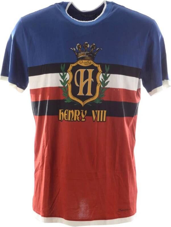 Dolce & Gabbana Henry Viii Korte Mouw T-shirt Blauw Heren