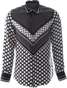 Dolce & Gabbana Heren Dots Overhemd Lange Mouwen Zwart Heren