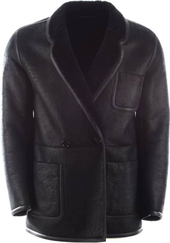 Dolce & Gabbana Heren Leren Jas Stijlvol Model Zwart Heren