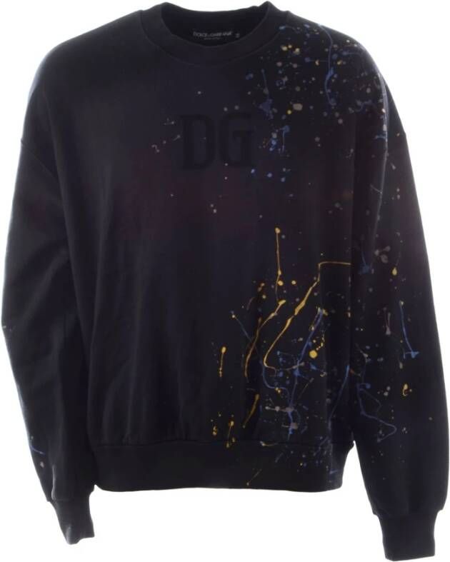 Dolce & Gabbana Heren Paint Stains Sweatshirt Zwart Heren