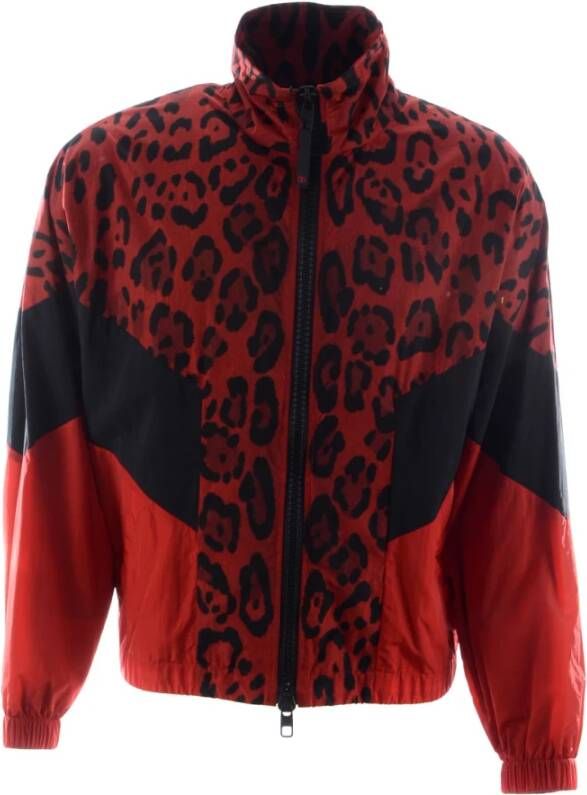 Dolce & Gabbana Heren Sport Jas met Dierenprint Rood Heren