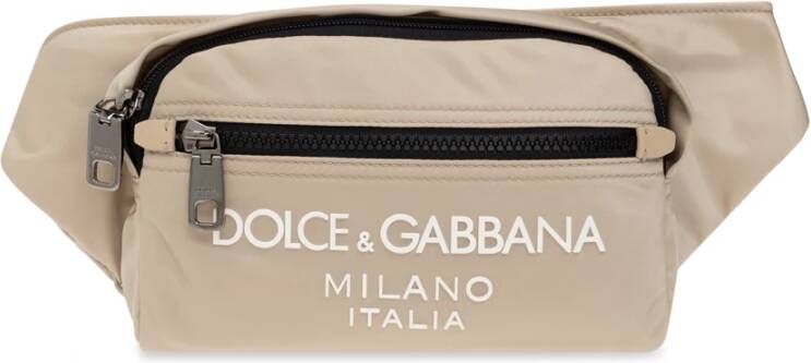 Dolce & Gabbana Heuptas met logo Beige Heren
