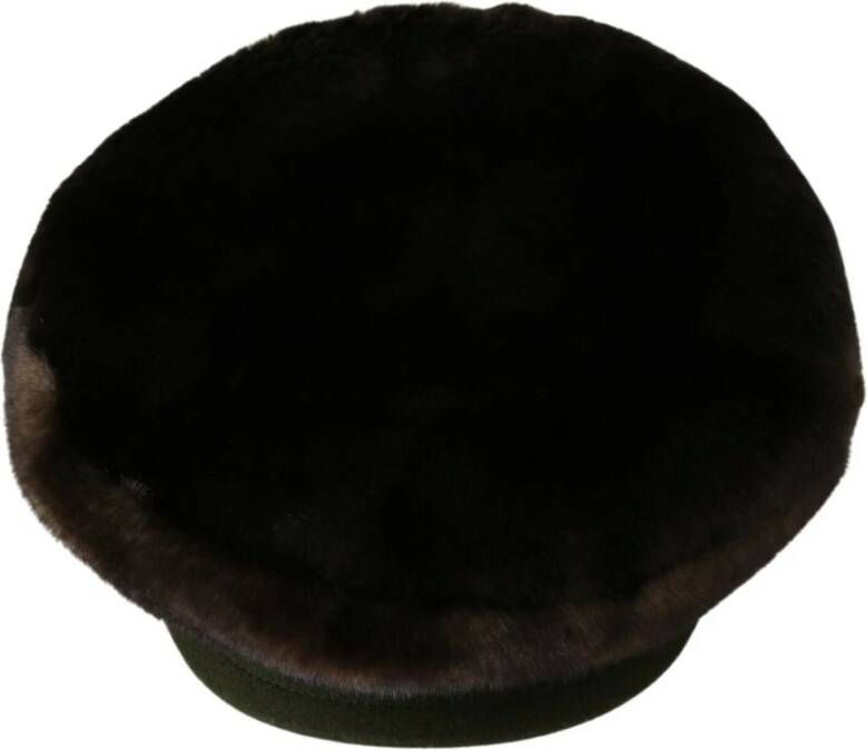 Dolce & Gabbana Bruine Cashmere Bont Fiddler Hoed Brown Dames