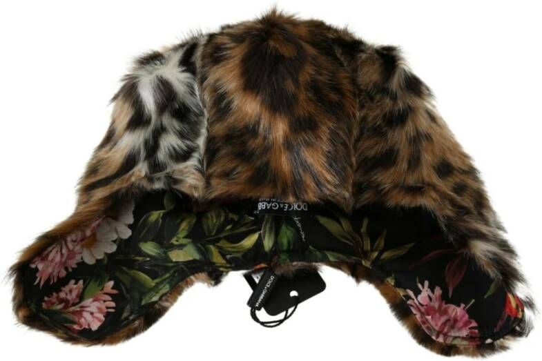 Dolce & Gabbana Russische Hoed met Luipaardpatroon Brown Dames