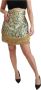 Dolce & Gabbana Blue High Waist Jacquard Tassel Gold Skirt Geel Dames - Thumbnail 1