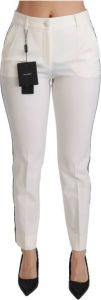 Dolce & Gabbana Hoge taille magere slanke bijgesneden broek Wit Dames