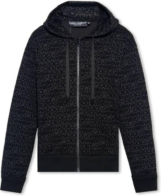 Dolce & Gabbana Zwarte Sweaters met Rits Black Heren