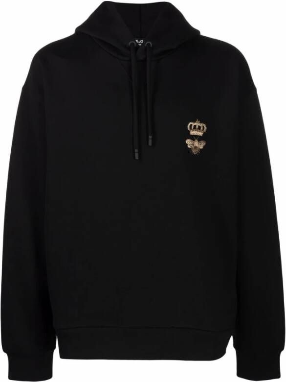 Dolce & Gabbana Geborduurde hoodie Black Heren