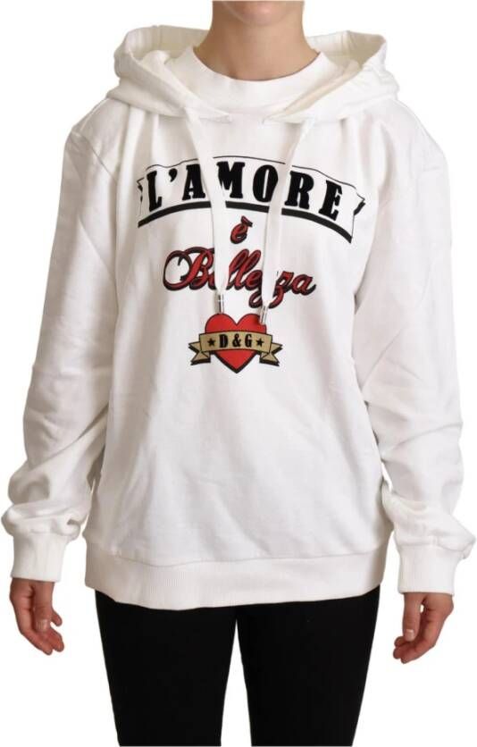 Dolce & Gabbana Witte L'Amore Motive Hoodie White Dames