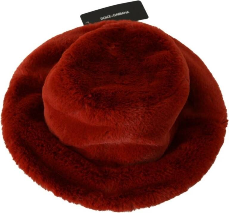 Dolce & Gabbana Bucket Cap met Logo Details Red Dames