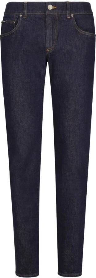 Dolce & Gabbana Indigo Stretch Denim Jeans Blauw Heren