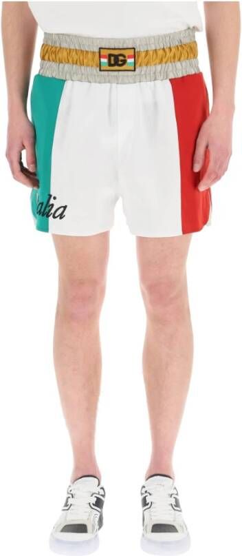 Dolce & Gabbana Italian flag shorts Wit Heren