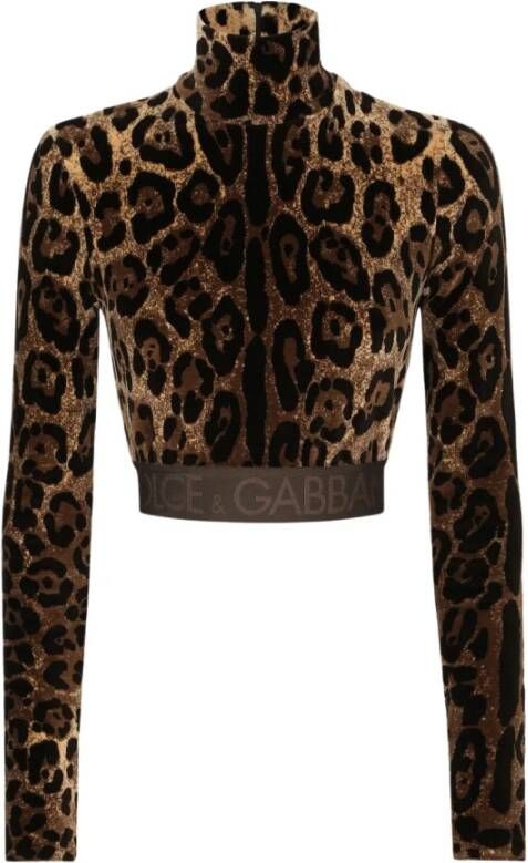 Dolce & Gabbana Jacquard Aw23 Dames Sweatshirts Bruin Dames