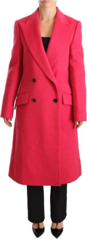 Dolce & Gabbana Roze Double Breasted Trenchcoat Jas Pink Dames