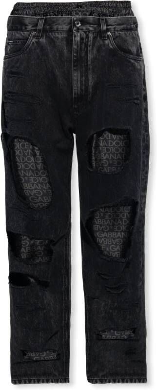 Dolce & Gabbana Jeans met boxershort-inzetstuk Zwart Heren