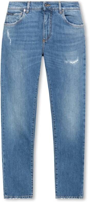 Dolce & Gabbana Jeans met logo Blauw Heren