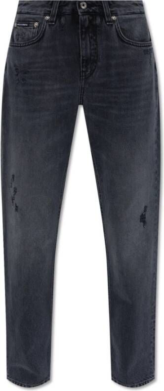 Dolce & Gabbana Boyfriend Jeans 100% Katoen Black Dames