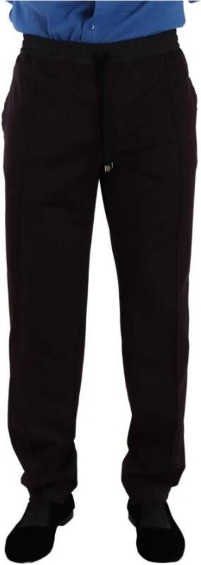 Dolce & Gabbana Bordeaux Jogger Styled Broek Black Heren