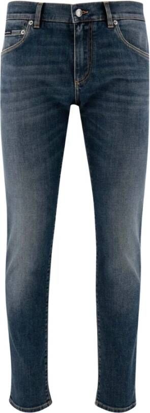 Dolce & Gabbana Slim-Fit Stretch Katoenen Jeans Blue Heren