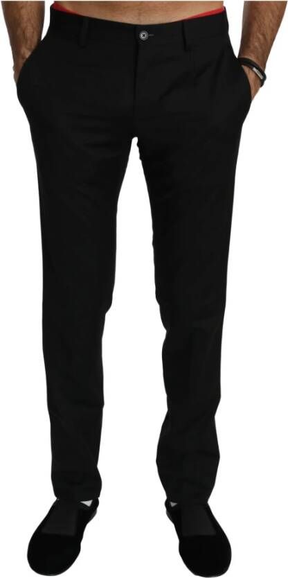 Dolce & Gabbana Black Dress Formal Trouser Mens Wool Pants Zwart Heren
